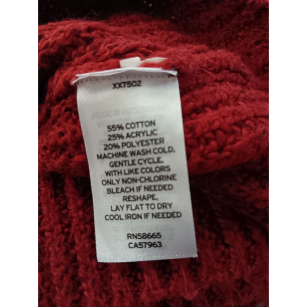 BP Balloon Cable Knit Sleeve Raglan Mock Neck Oversized Sweater in Maroon - Picture 12 of 12